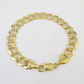 10k Solid Cuban Curb Link Bracelet Gold 9.5mm 8 Inches Real Yellow Gold