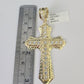 10k Solid Rope Chain Jesus Cross Charm Set 4mm 20"-28" Necklace Gold Yellow