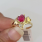 Real 10k Yellow Gold Hearts Ring Wedding Engagement Casual 10Kt Genuine