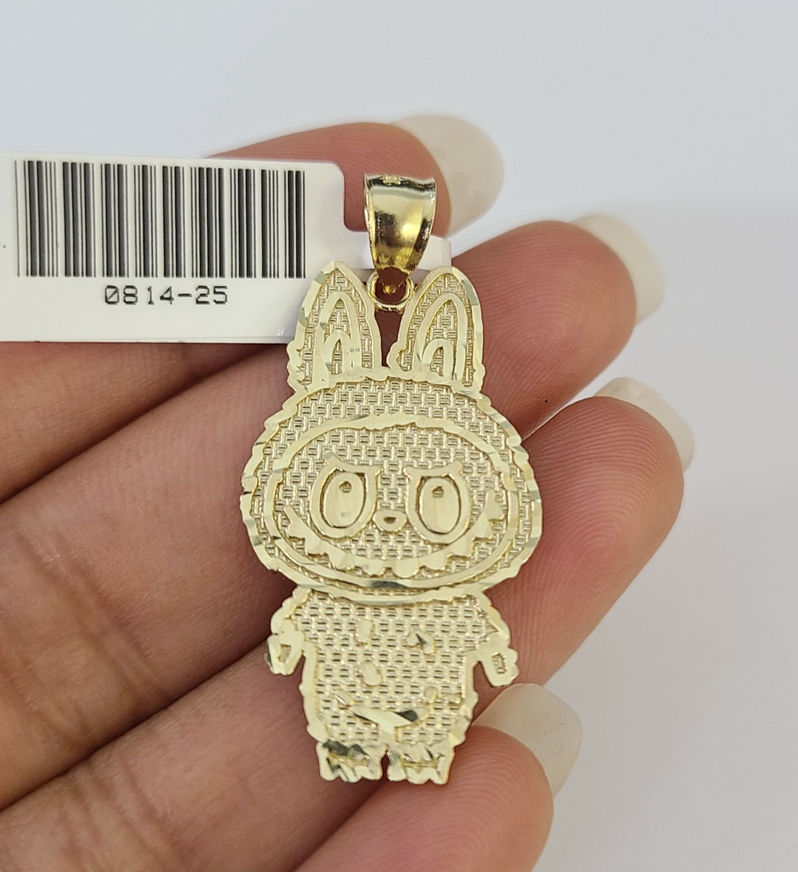 10k Cartoon Monster Ring Charm Pendant Yellow Gold Women Men Real Genuine
