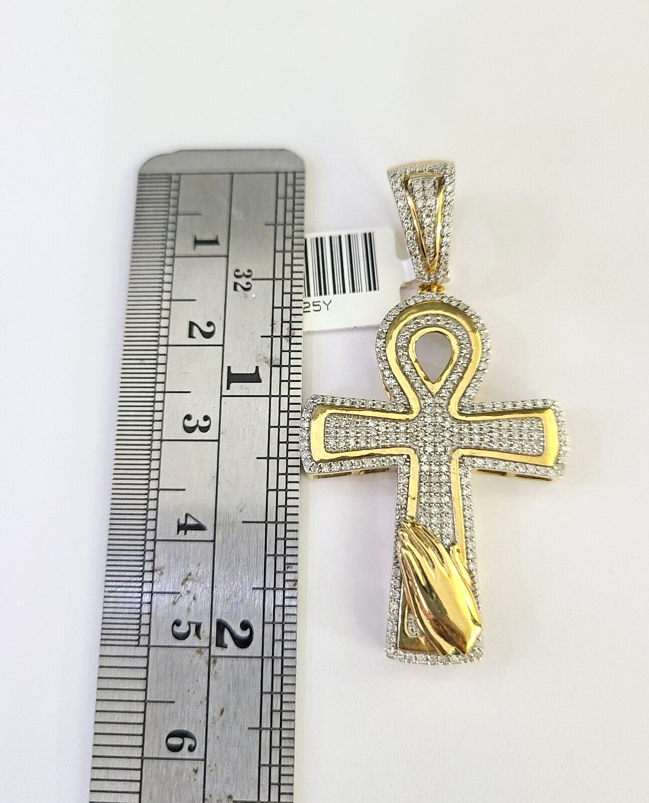 10k Miami Cuban Chain Diamond Jesus Cross Charm Set 4mm 18"-28" Necklace Gold