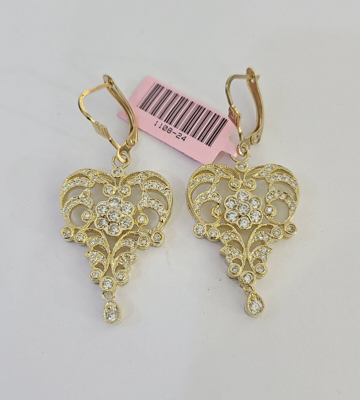 14k Chandelier Earrings Yellow Gold Push Back Real Women Genuine 14Kt