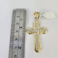 10K Franco Chain Jesus Cross Pendant Charm Necklace 20"-26" 3mm Gold Yellow SET