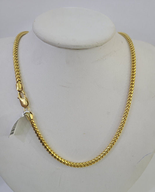 Real 10k Solid Palm Chain Yellow Gold 3mm Men Women Necklace 24" Genuine