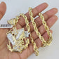 Real 10k Rope Chain Eagle Anchor Charm Set 7mm 20"-28" Inch Necklace Yellow Gold