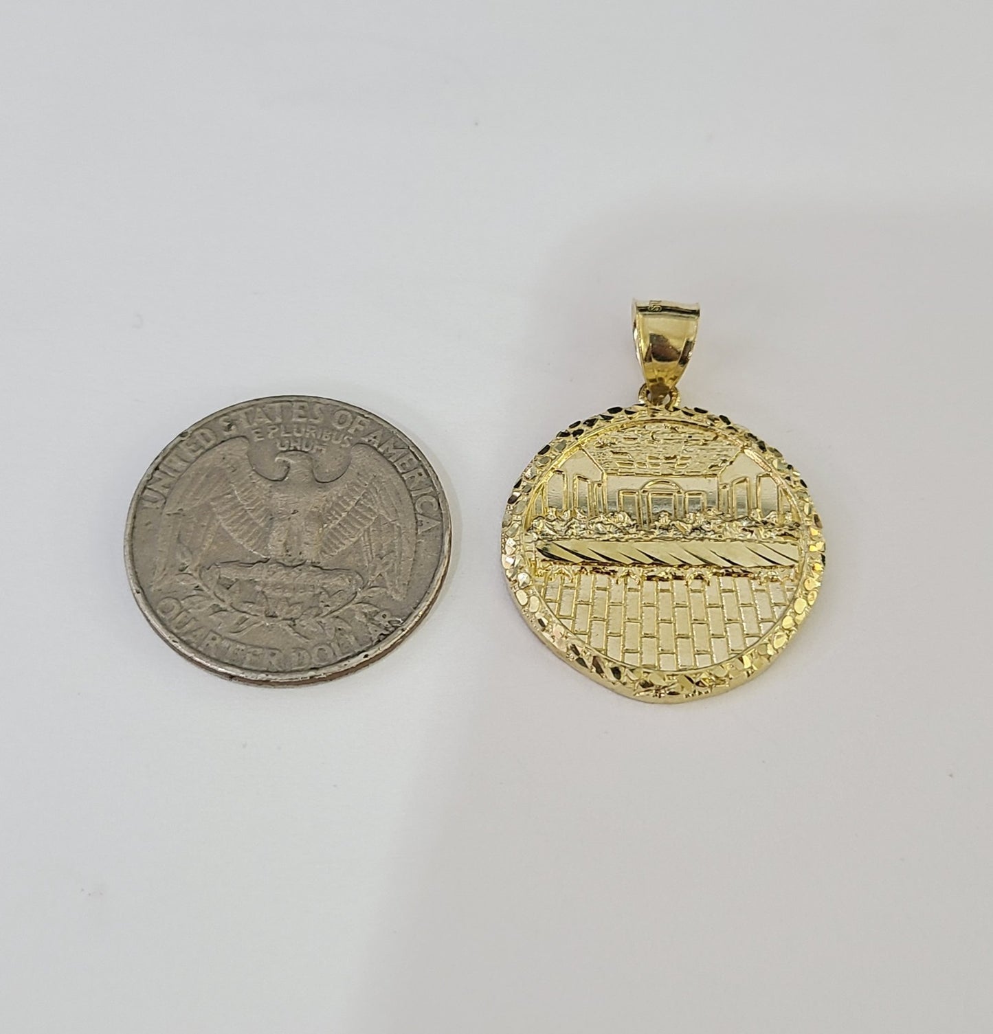 10k Aztec Calendar Charm Pendant Men Women 10kt Real Yellow Gold