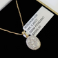 Real 14k Box Chain Diamond Pendant Yellow Gold Necklace Set Women