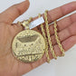 10k Solid Rope Chain Last Supper Charm Set 4mm 20"-28" Necklace Gold Yellow