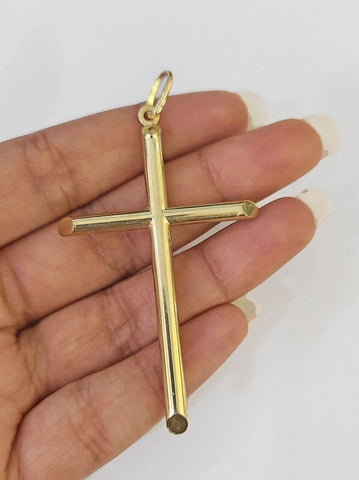 Real 10K Jesus Crucifix Cross Pendant 2.5" Yellow Gold Charm Genuine