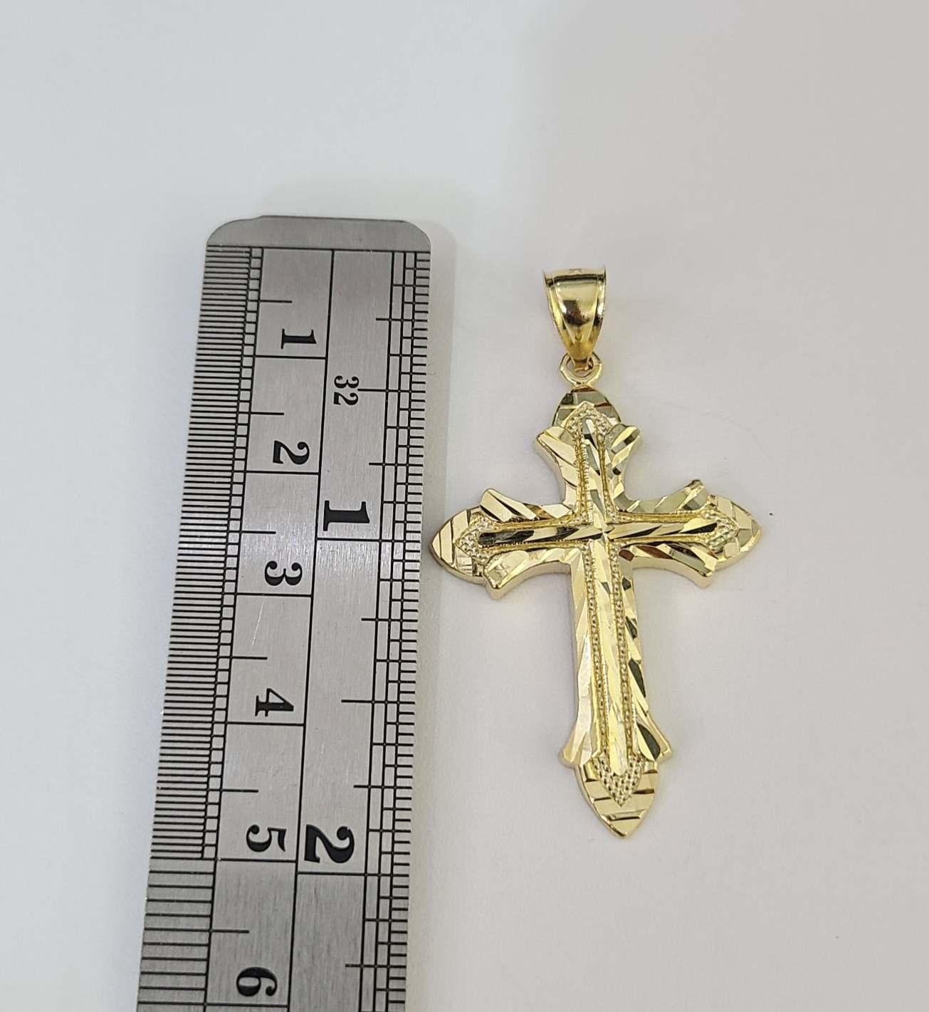 Real 10K Jesus Cross Pendant Yellow Gold Charm Genuine 10kt