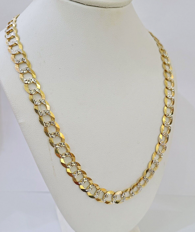 14k Gold chain Solid Necklace Cuban Curb Link REAL 8mm 20- 30 Inch Mens DISCOUNT
