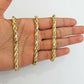 10k Yellow Gold Rope Chain 6mm 18"-26" Inch Real Gold 10kt All Sizes