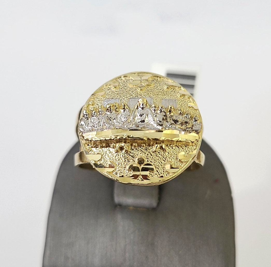 10k Last Supper Ring Yellow Gold Men Real Genuine