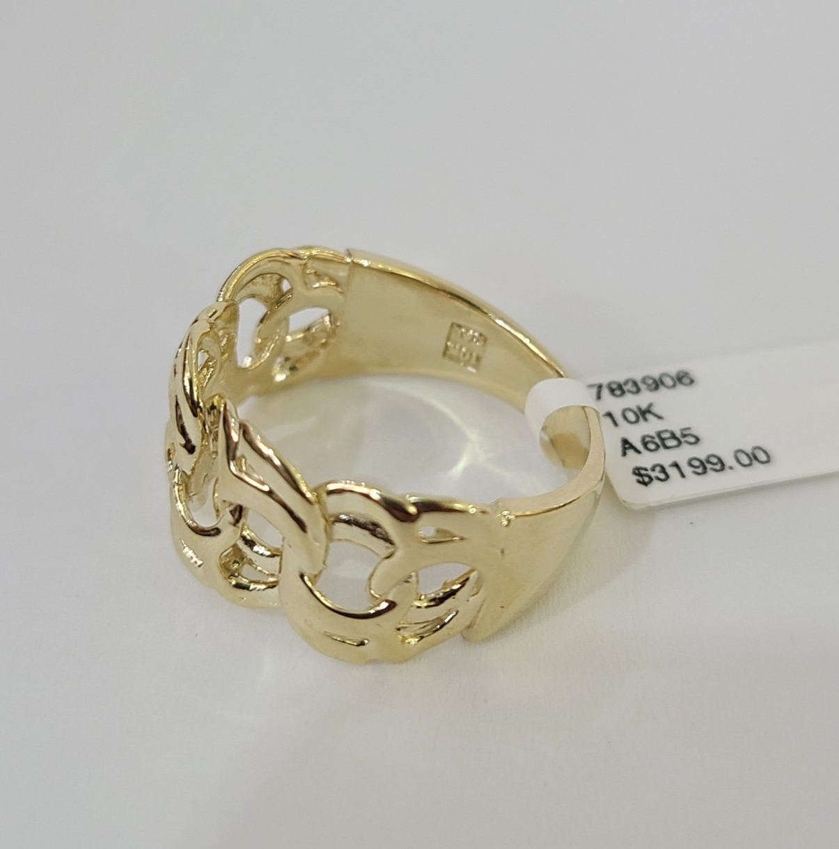 10k Cuban Curb Ring Yellow Gold Women Men Real Genuine 10Kt