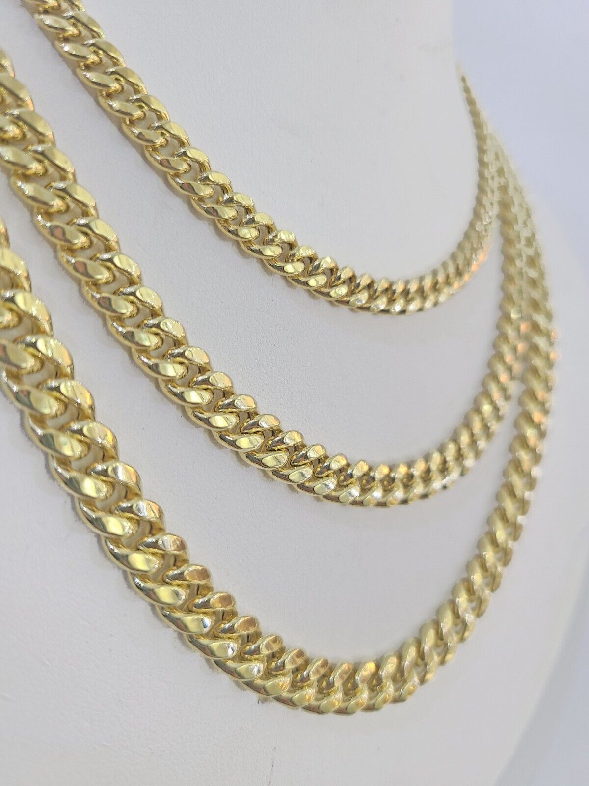 10k Miami Cuban Chain Yellow Gold Necklace 6mm-8mm 20-30 Inches Real Men Women