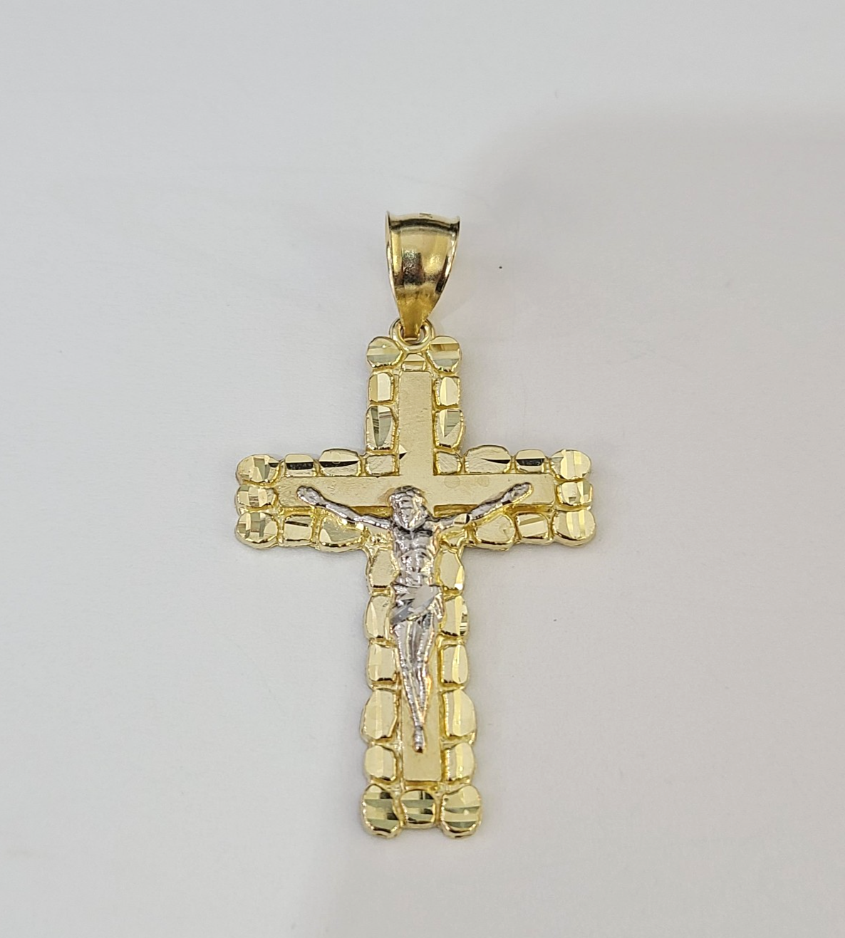Real 10K Jesus Cross Pendant Crucifix Yellow Gold Charm Genuine 10kt