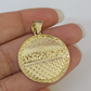10k Gold Chain Last Supper Nugget Pendant Cuban Curb Link 5mm 18"-28" Inch SET