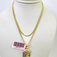 14k Miami Cuban Chain Jesus Head Charm Pendant 2mm 18"24" inch SET Necklace