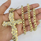 10k Gold Byzantine Necklace Jesus Cross Charm 18-30 inches 5mm SET Chain Pendant