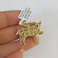 10k Solid Rope Chain Goat Charm Diamond Set 4mm 20"-28" Necklace Gold Yellow