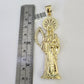 10K Franco Chain Saint Reaper Pendant Charm Necklace 20"-26" 5mm Gold SET Yellow