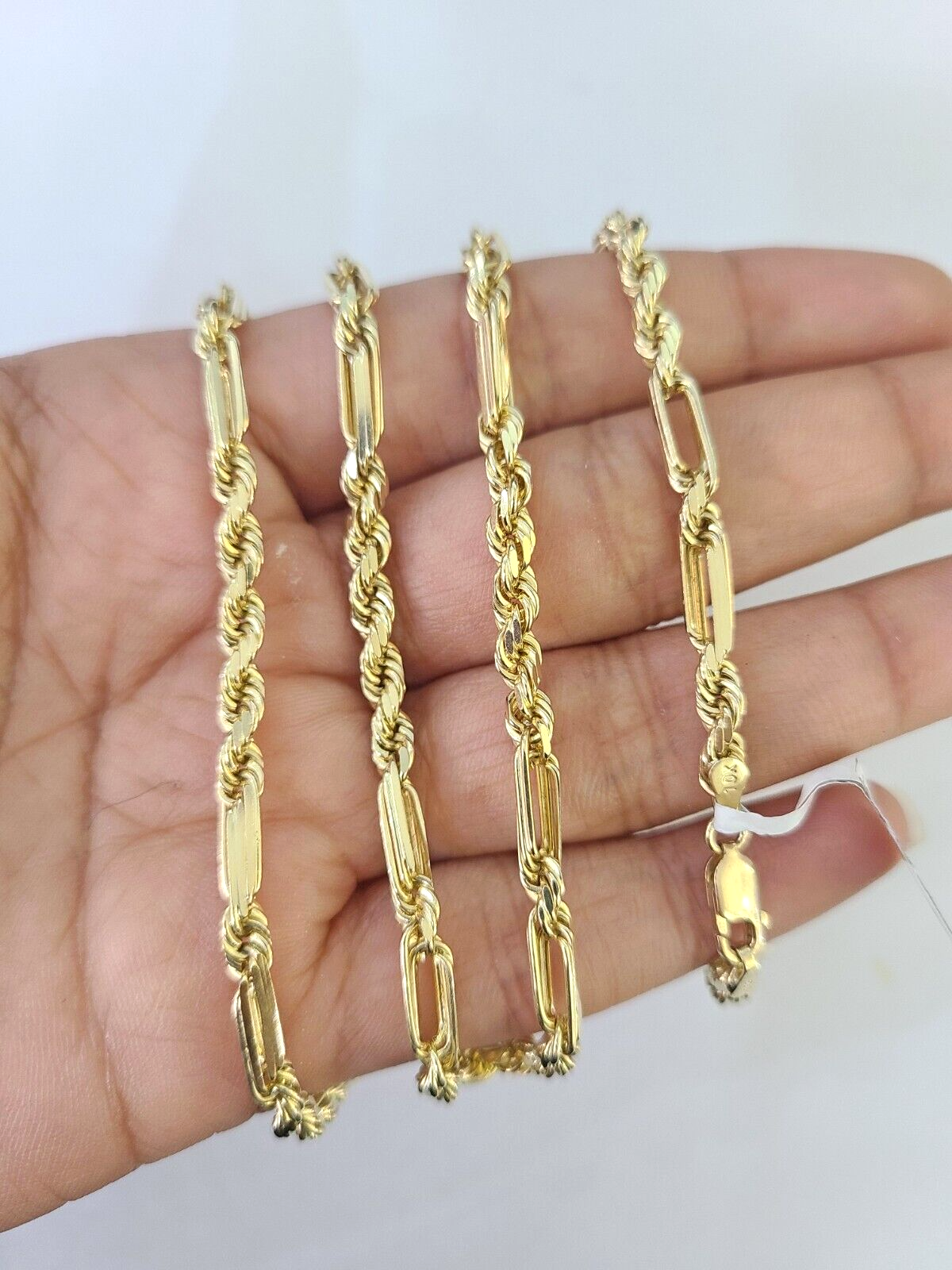 10k Gold Milano Rope Chain Solid 4mm 20 Inches Yellow Gold Necklace Real