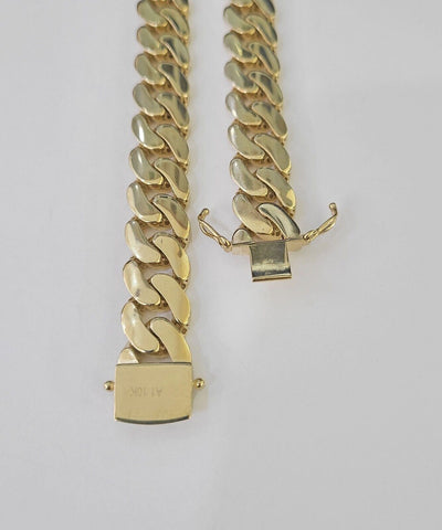 Real 10K Royal Monaco Bracelet Yellow Gold 9.5" Box Clasp 11mm Genuine