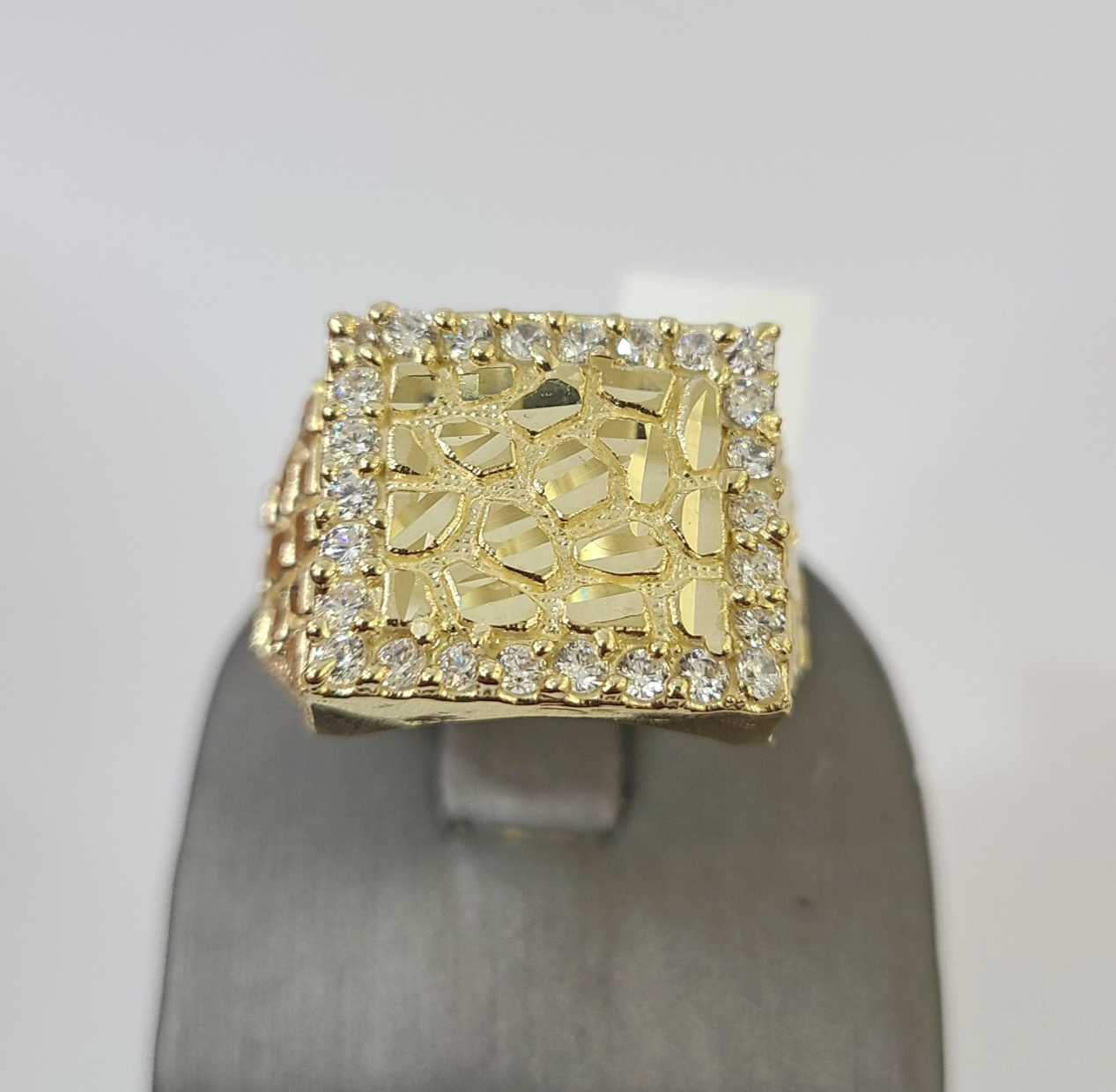 Real 10k Nugget Ring Yellow Gold Women Men Genuine 10Kt