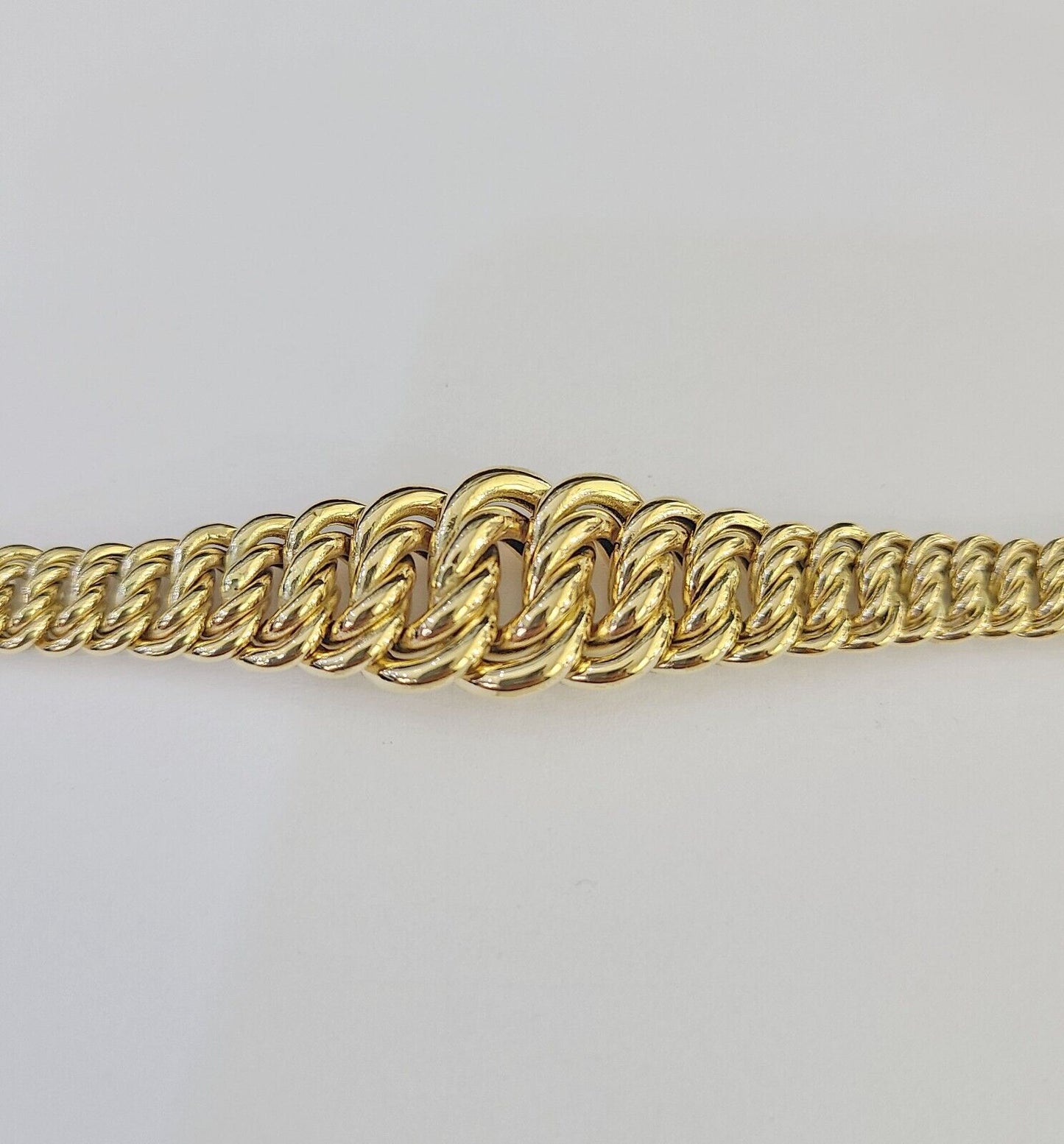 14K Gold Flat Byzantine Link Princesa Bracelet 7mm 7" inch Real Yellow 14Kt