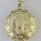 Real 10K Nugget Medallion Guadalupe Pendent Charm 10kt yellow Gold 2" Religious