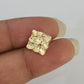 Square 10k Nugget Earrings Yellow Gold Push Back Hoop Real Men Women