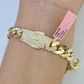 14K Yellow Gold Royal Monaco Cuban Bracelet 10mm 8.5 inches Boxend Lock