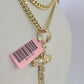 Real 14k Chain Cross Charm Set Miami Cuban Link 4mm Necklace Pendant Yellow Gold