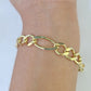 Real 14k Yellow Gold Figaro link Bracelet 9mm 8" Inch Men women Genuine