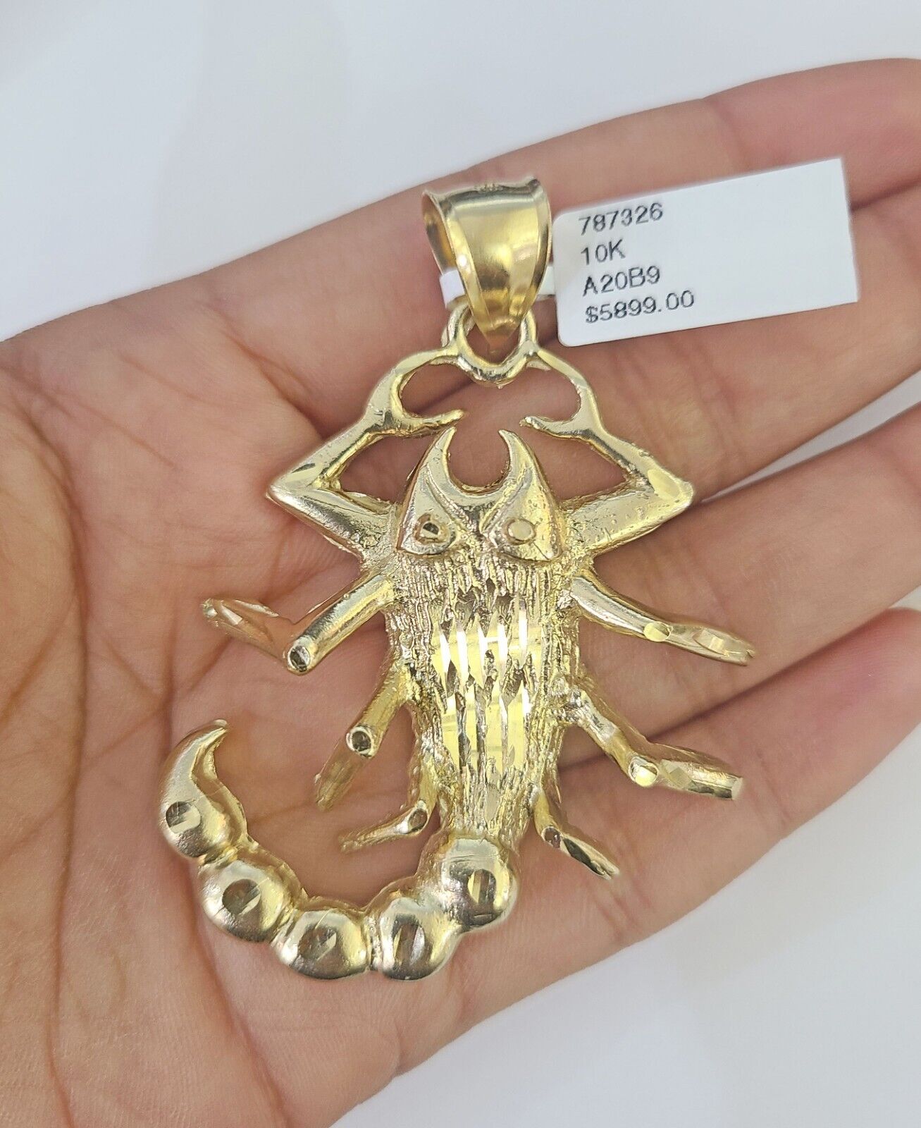 10K Scorpion Charm Pendant Zodiac Sign Yellow Gold 2.5" Real 10k Real Genuine