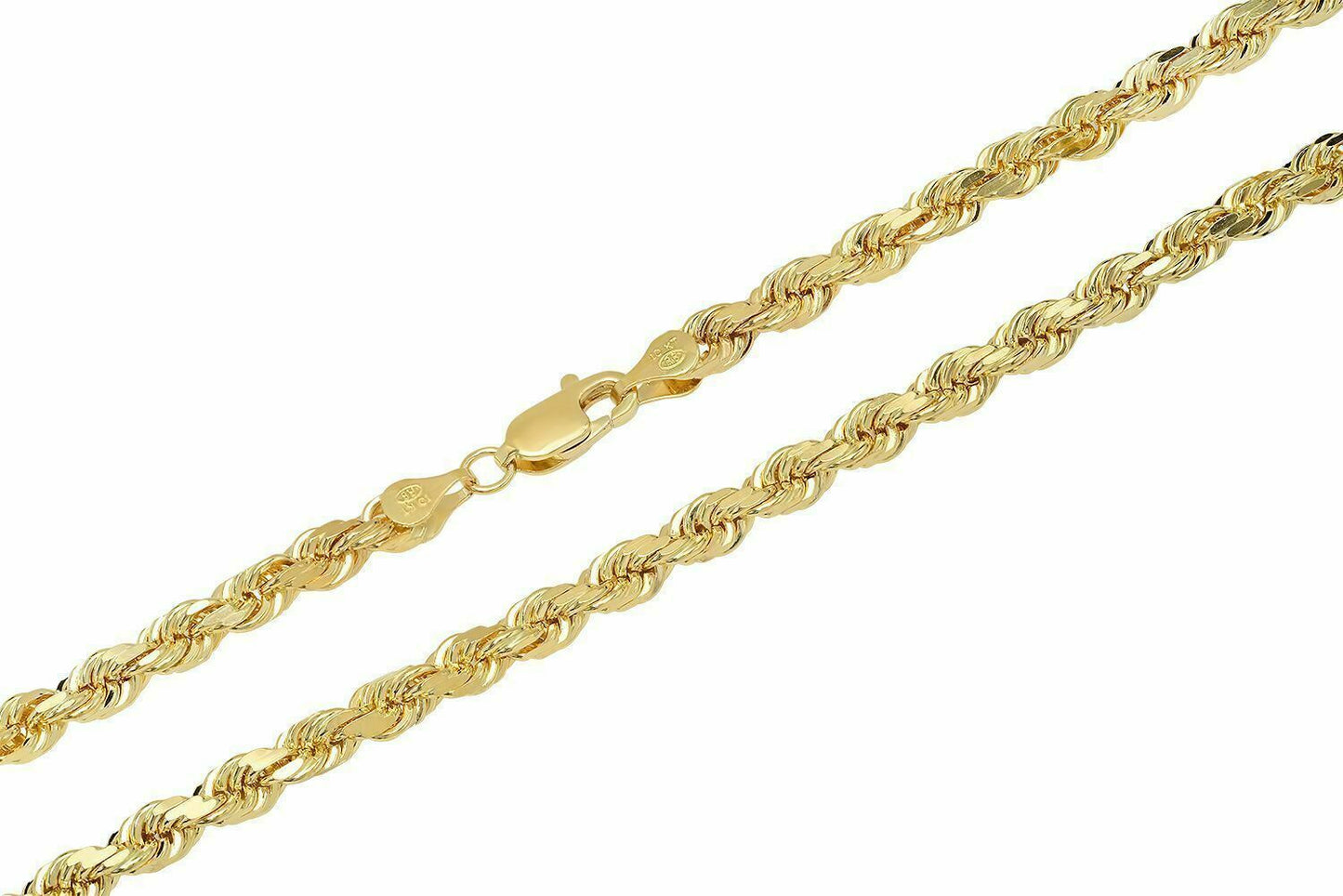 Solid 10k Yellow Gold Rope Chain 1mm-10mm Diamond Cut 16"-30"