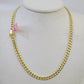 Real 14K Gold Necklace Miami Cuban Link Chain 24 inch 6mm Box Clasp, Mens Hollow