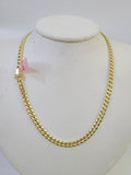 Real 14K Gold Necklace Miami Cuban Link Chain 24 inch 6mm Box Clasp, Mens Hollow