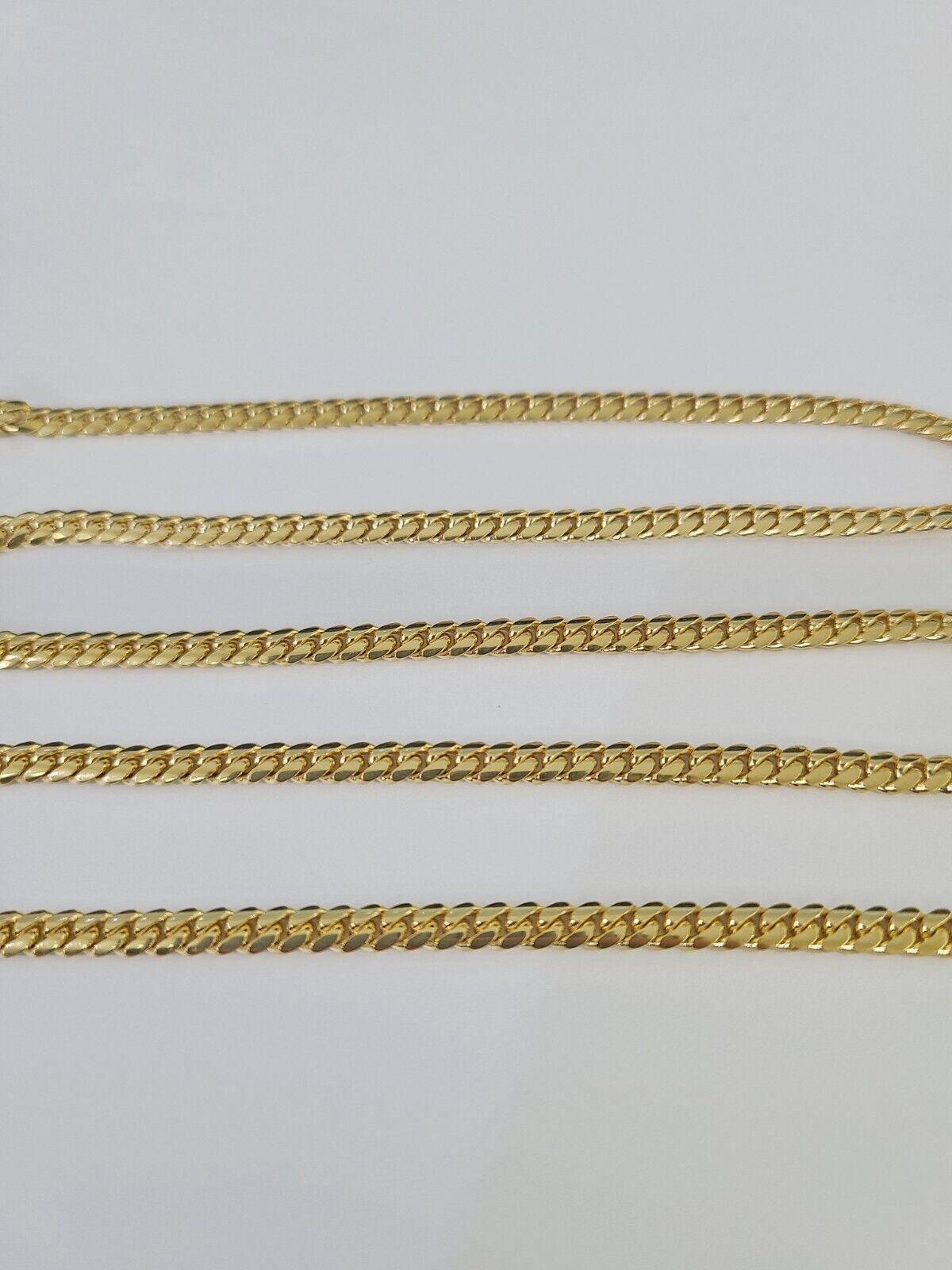 18k Solid Miami Cuban Necklace Chain Yellow Gold 4mm 26" Inch Genuine Real