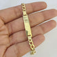 REAL 10K Gold ID Bracelet Kids Baby  Cuban Curb Link Unisex