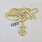 10k Gold Cuban Curb Chain Jesus Anchor Charm Solid 4mm 18"-28" SET Necklace