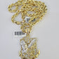 Real 10k Rope Chain Eagle Anchor Charm Set 7mm 20"-28" Inch Necklace Yellow Gold