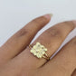 Real 10k Nugget Ring Band Wedding Engagement Women Yellow Gold