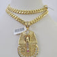 10K Miami Cuban Link Chain Pharaoh Pendent Charm 8mm 20"-30" Necklace Gold