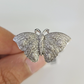 Real 10k Butterfly Diamond Ladies Ring Women Casual 10Kt White Gold