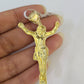 10k Gold Chain Jesus Body Charm Solid Cuban Curb 5mm 18"-28" Inch SET Necklace