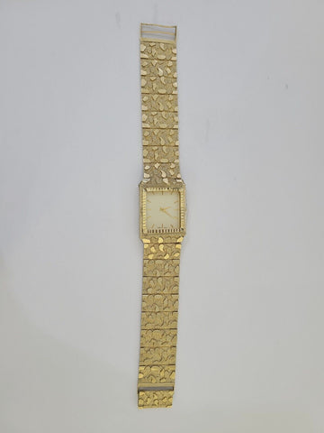 Designer 10K Yellow Gold Nugget watch Men Women Real Genuine