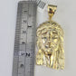 10k Gold Byzantine Necklace Jesus Head Charm 20-30 inches 6mm SET Chain Pendant
