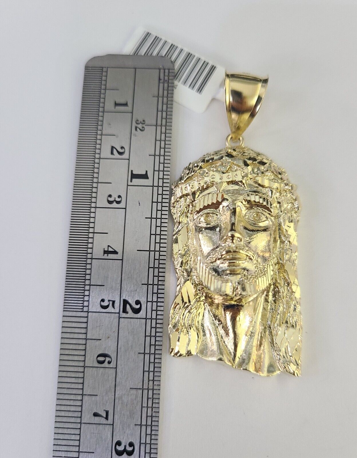 10k Gold Byzantine Necklace Jesus Head Charm 20-30 inches 6mm SET Chain Pendant
