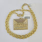 Real 10k Solid Rope Chain Last Supper Charm Set 6mm 20"-30" Inch Necklace Gold